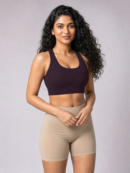 AOP Sports Bra - Deep Plum