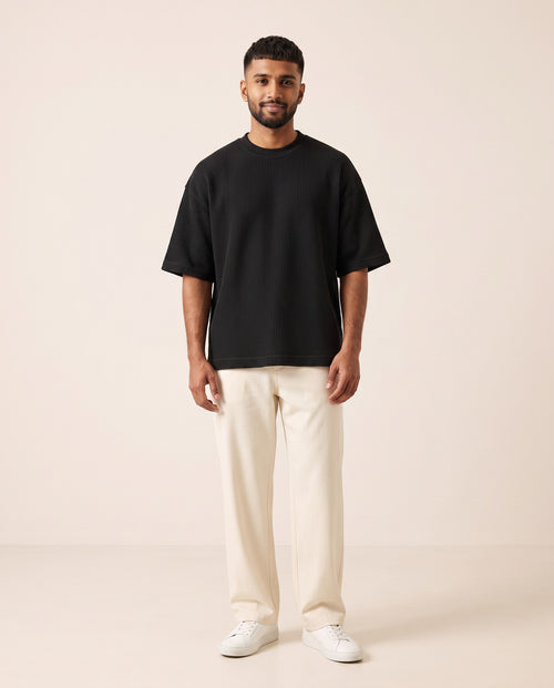 Unisex Waffle Knit Oversized Tee