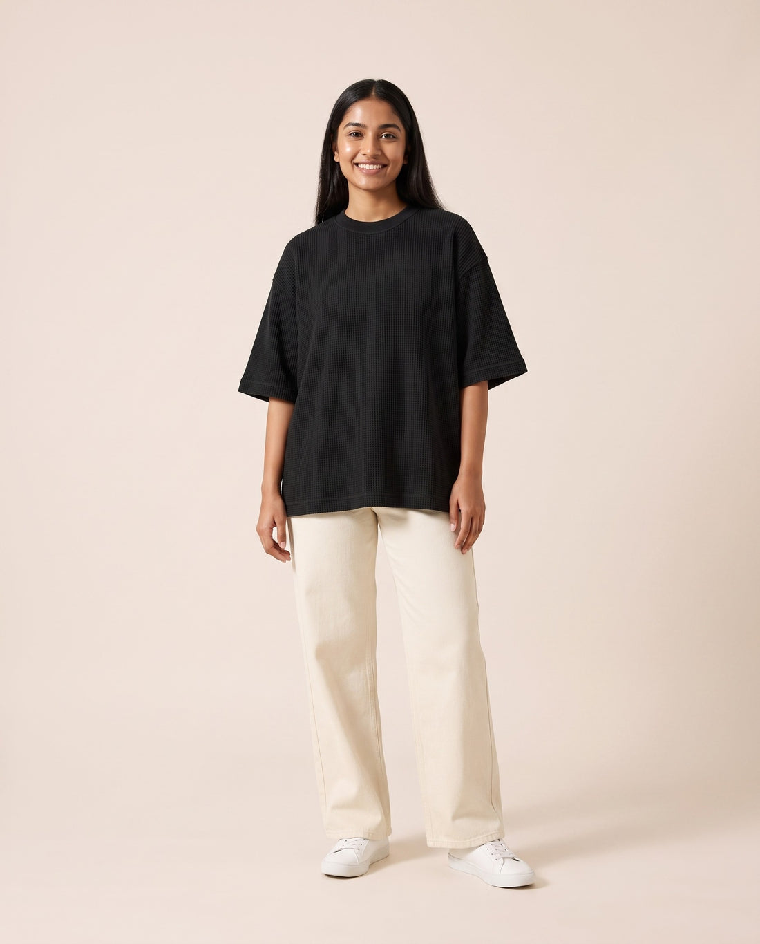 Waffle Knit Oversized Tee