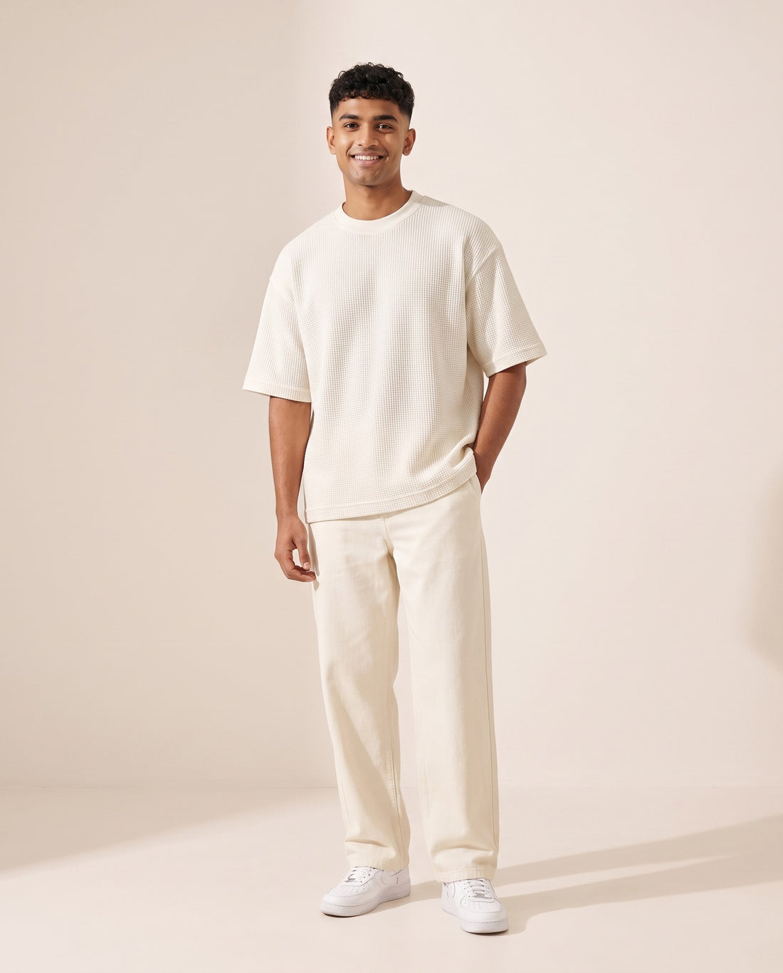 Waffle Knit Oversized Tee