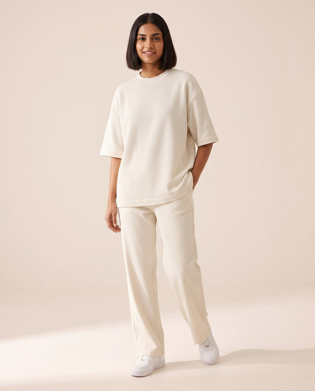 Waffle Knit Oversized Tee
